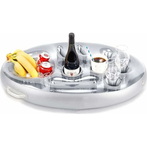 Green Mobility-Pool Floating Drink Holder for Enjoying, Floating Tray Hot Tub Accessories for Adults, Inflatable Pool Drinking Holder, Inflatable Cooler Ice Serving Bar Tray with 8 Food Breakfast Drin (1/5)