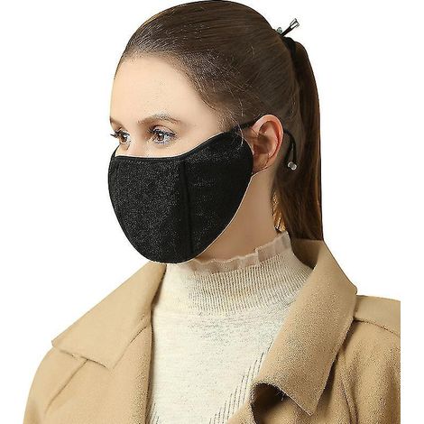 Masque d'hiver thermique coupe-vent pour femme, noir (1/4)
