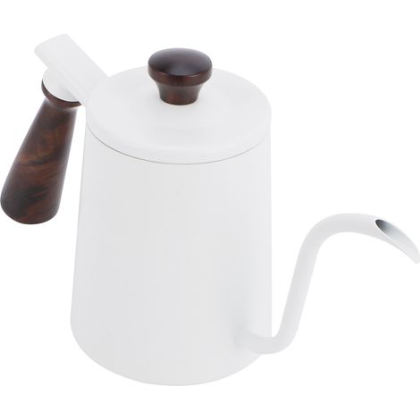 Bouilloire à café goutte à goutte 700ml en acier inoxydable 304, bec long et manche en bois pour infusion précise (1/5)