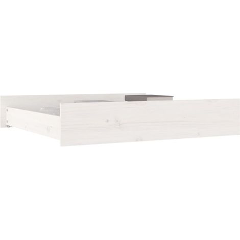 Lot de 2 Tiroirs de lit Style Classique - Blanc Bois de pin massif BV225549 - BonneVie (1/5)