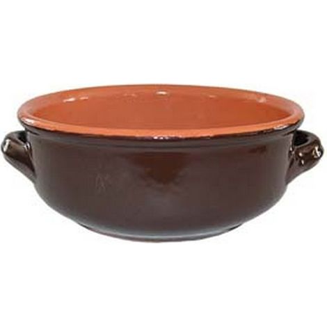 12PZ ciotola con manici in terracotta brunella - cm.14