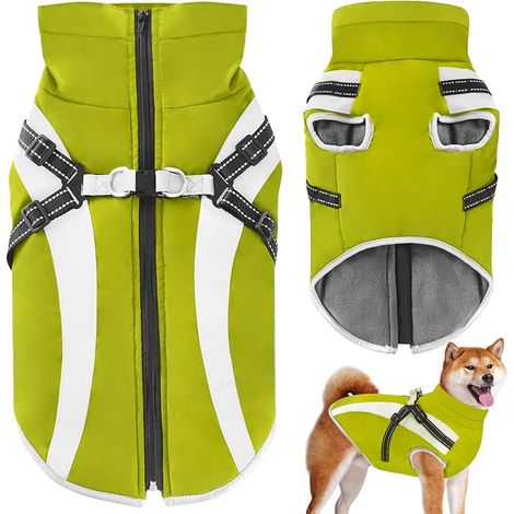 Manteau Imperméable pour Chien, Veste Chaude d'hiver Vêtements pour Animaux de Compagnie Manteau Chiens pour Le Petit Moyen Grande Chien (XL, Vert) (1/5)