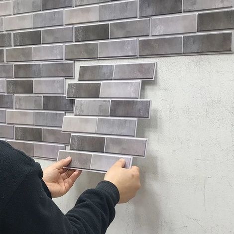 (Style 12, 30X30Cm - 10 pièces) Crédence carrelée auto-adhésive, design épais, convient à toutes les pièces. (1/4)