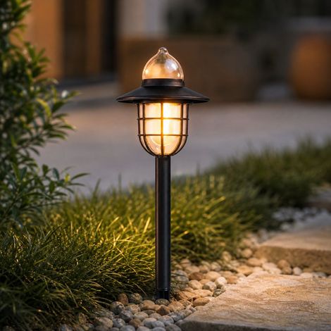 2300K LED-Solar-Gartenleuchte, Sanduhr-Design, IP65 wasserdichtes ABS, automatische Dämmerungsschaltung, 37,5 cm Höhe für Rasenflächen (1/4)