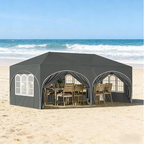 Gazebo giardino pieghevole 3x6 m con 6 pareti OKMYHOME (1/5)