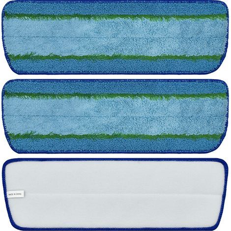 Set mit 3 Liebmann Mikrofaser-Wischmoppköpfen für Nass- und Trockenreinigung, Zubehör für 40-cm-Wischmopp