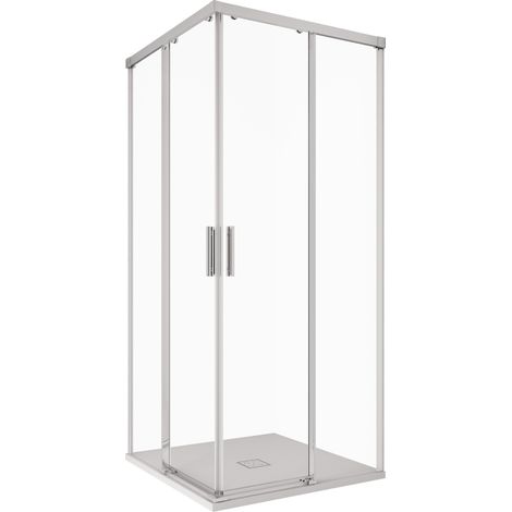 Box Doccia Angolare 110x120 cm 2 Ante Scorrevoli in Cristallo Trasparente 6mm H195 Bonussi Grace (1/5)
