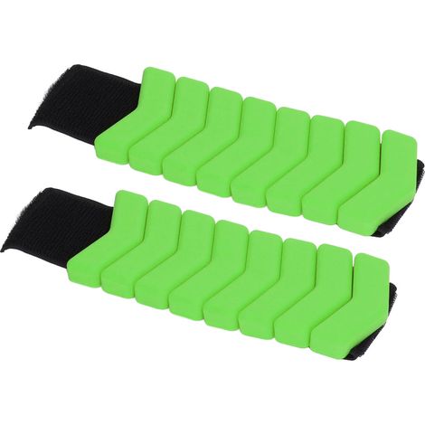 paire de bracelets lestés en résine, ajustables pour poignets et chevilles, pour le fitness et le sport (vert). (1/5)