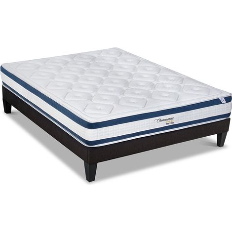 BELLECOUR LITERIE Ensemble CHENONCEAU 180x200 cm Matelas Mémoire de forme + Sommier Bois (1/5)