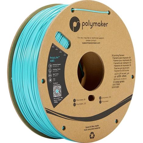 Filamento PolyLite Poly turquesa para impresora 3D 1,75 mm