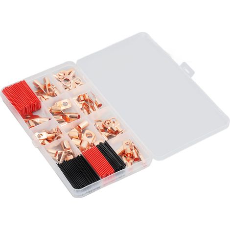 Kit de 120 cosses en cuivre thermorétractables, résistantes aux hautes températures, avec connecteurs annulaires. (1/5)
