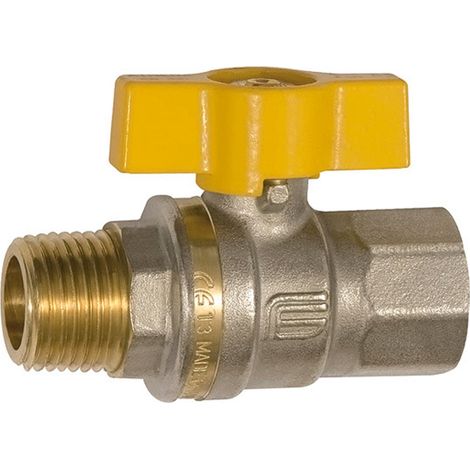 Riegler Kugelhahn DIN EN 331, DVGW, MS vern. Flügelgriff, IG/AG, Rp/R 1/4 (1/3)