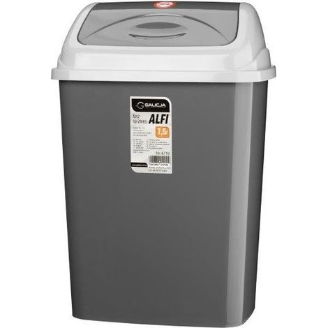 ALFI Abfalleimer mit Klappdeckel, 7,5 l, für Restmüll, dunkelgrau