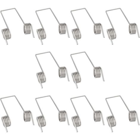JSSEVN - 20pcs 4-Coil, 1mm x 8mm Nickel-Plated Stainless Steel Double Leg Torsion Springs for Trash Cans (1/5)
