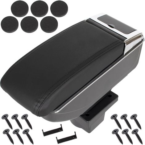Bracciolo con vano portaoggetti in ecopelle nera per Skoda Octavia II 04-13 + kit di installazione (1/5)