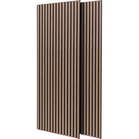 Mozart - Set di 2 pannelli fonoassorbenti decorativi in legno 235x60 cm, marrone chiaro