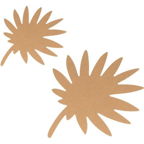 2 feuilles de palme en bois 15/25 cm