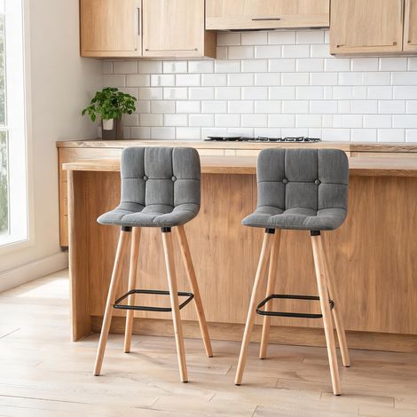 Tabouret de bar gris 47 x 41,5 x 97,5 cm (1/5)