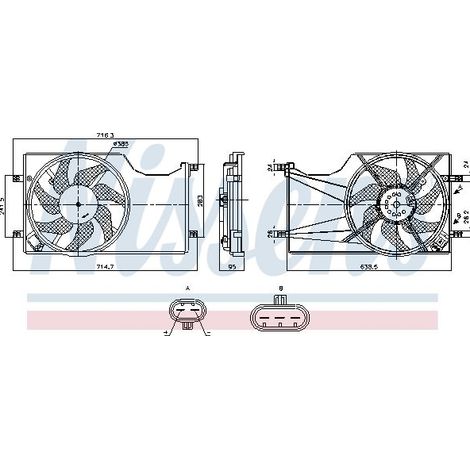 Ventilateur, refroidissement du moteur NISSENS 850098 OPEL 39059783