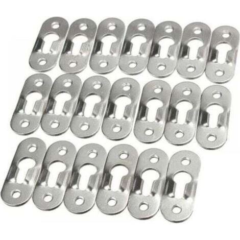 Crochets invisibles pour trous de serrureLot de 50 pièces en métal peint, fixation solide pour meubles, miroirs, cadres photo et armoires (1/4)