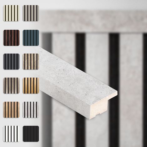HEXIM Akustikpaneele Zubehör Abschlussleiste Lamellen MDF Wandverkleidung: Chicago Concrete, 137.5cm