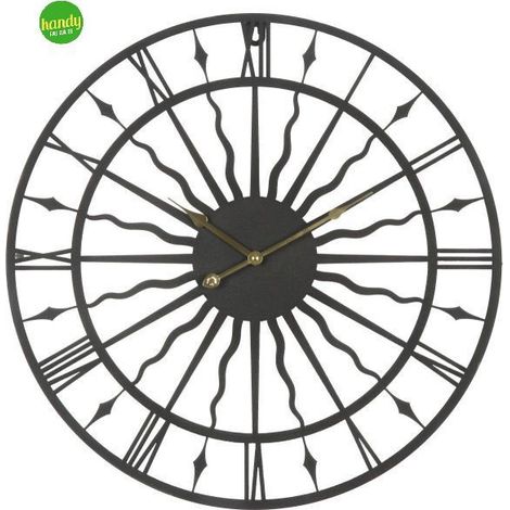 Orologio da parete Sun Casa Collection Ø60 cm in metallo nero