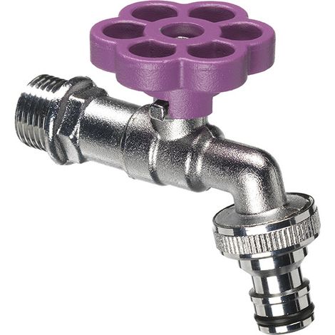 Rubinetto a Sfera per Fontana da Giardino con Fiore Colorato Belfer RUB/029 Viola (1/2)