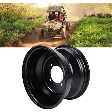 Jante avant de quad 19x7-8 (8 pouces) à 4 trous de fixation, en acier haute résistance, pour karting, quad, moto tout-terrain, buggy et tondeuse autoportée. (1/4)
