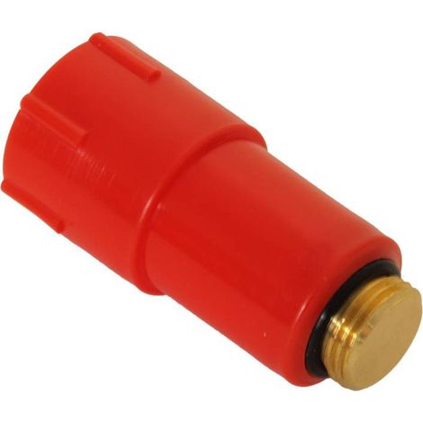 Baustopfen mit Messinggewinde 1/2 Zoll rot (Press-, Prüf-, Blindstopfen)