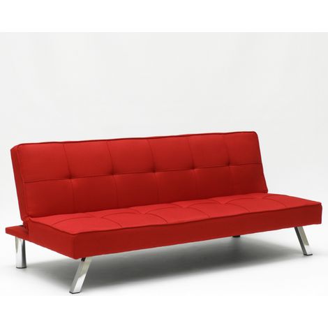 Sofá cama de tejido 2 plazas diseño moderno Gemma clic-clac - Rojo