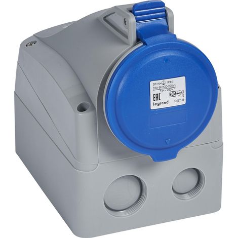 Socle saillie P17 4P+T 32A 200/250V IP44 LEGRAND 555256