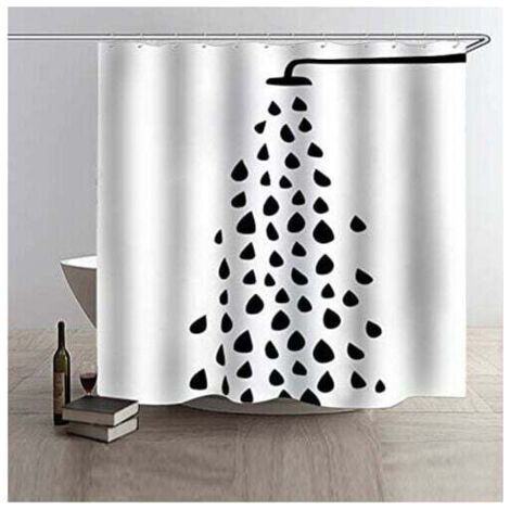 FENOPLASTICARideaux de douche avec crochets - Imperméable et anti-moisissure - 180x180cm (1/3)