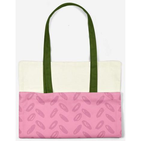 Sac Shopping - Coton 100 g - Rose - Anses Longues 30 cm - 70 x 34 x 1 cm - 1 Pièce (1/4)
