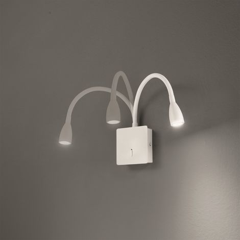 Applique FALL in metallo Bianco con LED direzionale 9x36 cm (1/3)