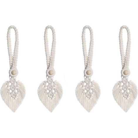 Lot de 4 embrasses de rideaux - Cordons de rideaux - Nœuds de rideaux - Décoration d'intérieur - Décoration de rideaux - Pour la maison, le bureau, Hotel, la Décoration de fenêtre - Beige - coton - 40 (1/5)
