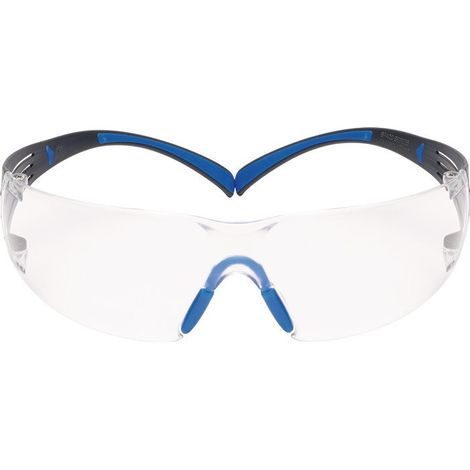 Lunettes de protection SecureFit-SF400 EN 166-1FT branches bleu gris. verres tra