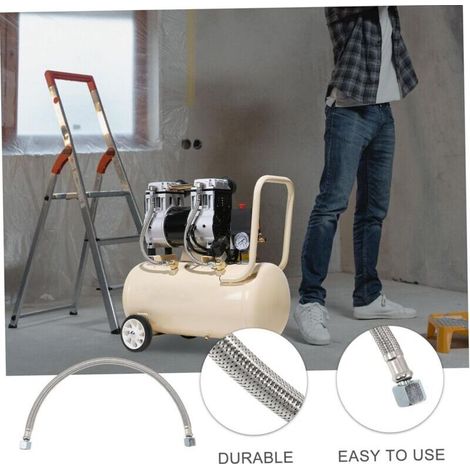 Compresseur d'air dans Le Tuyau Réservoir d'air Tuyau Tressé De Compresseur d'air Tuyau De Tête Pièces De Compresseur Tuyaux Durite Machine sans Huile Acier Inoxydable Accessoires