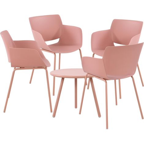 Sitzgruppe Berena pink 4 Stühle