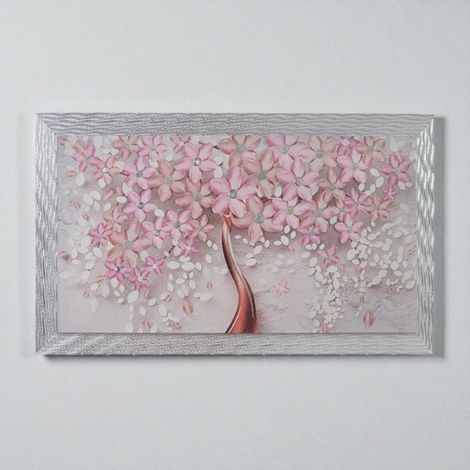 Quadro su tela moderno 72X132 cm tema Albero Della Vita con cornice in legno decorata (1/5)