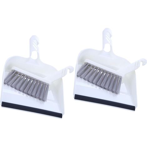 2sätze Mini Handfeger et Kehrblech Set Weiß mit Flexiblen Borsten Kompakt Platzsparend for (1/5)
