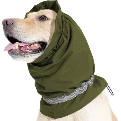 Bandeau pour chien, réduction du bruit, soulagement de l'anxiété, cache-oreilles avec bandes réfléchissantes pour protéger l'audition et la chaleur de votre chien en hiver. (1/5)