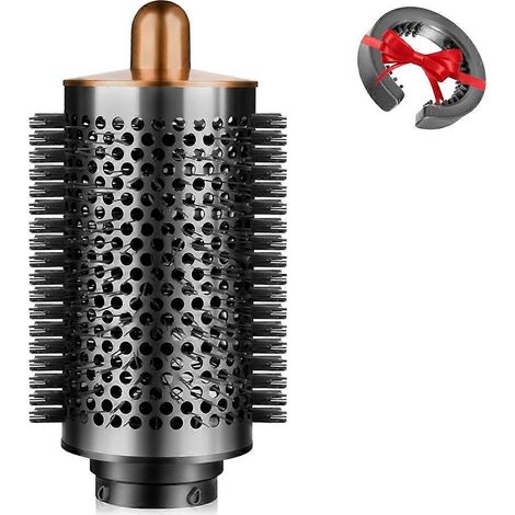 Grande brosse ronde volumisante pour accessoires, couleur or.