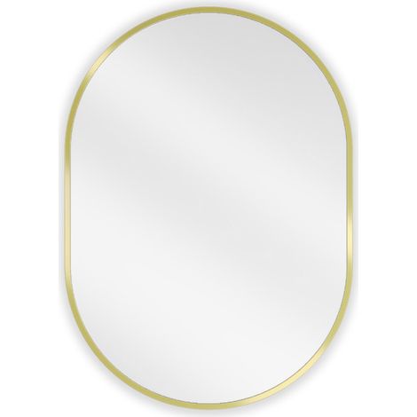 Mexen Loft specchio da bagno ovale 70 x 50 cm, cornice dorata - 9851-070-050-000-50 (1/5)