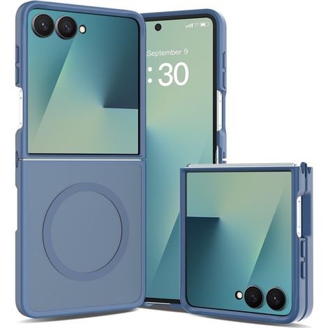 Custodia fumé per Samsung Galaxy Z Flip 8, Skin Touch, per MagSafe, blu (1/5)