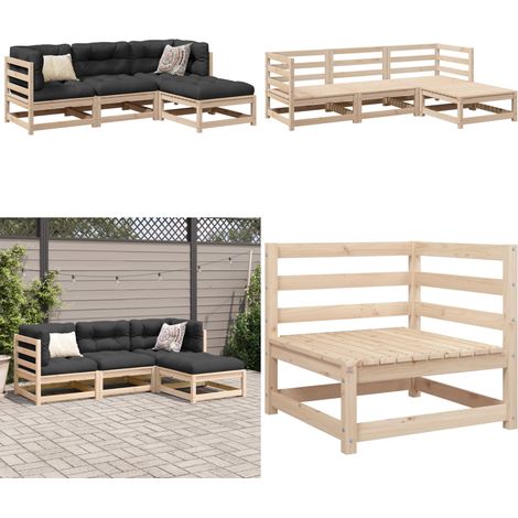 Salon de jardin 4 pcs bois massif de pin - Meubles d'extérieur - Salon de jardin (1/5)