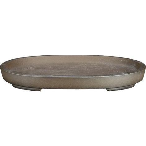 Sottovaso per bonsai ovale in gres 37x26x2,5 cm - SM020