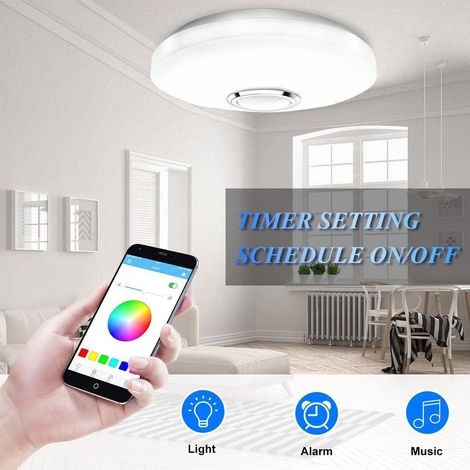 Plafoniera a LED da 36 W con altoparlante Bluetooth integrato, telecomando e controllo intelligente tramite app per la casa moderna - ALTRO (1/3)