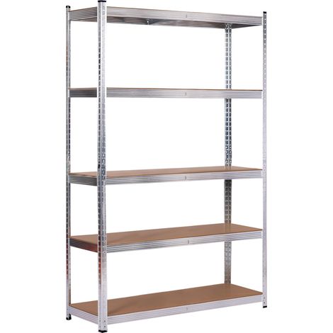 CATTERHOUSE Max Pro 120x40x180cm Galvanisiertes Stahl- und MDF-Metallregal mit 5 verstellbaren Einlegeböden Trägt bis zu 875kg (1/5)