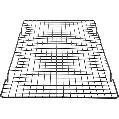 Ortviai Grille de refroidissement pour pâtisserie et barbecue – 40,6 x 25,5 cm, en fer noir antiadhésif, idéale pour gâteaux, biscuits et pains (1/4)