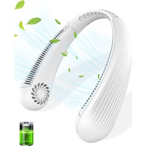 Rechargeable Neck Fan,Portable Neckband Fans Without Blade,Hands Free Anti Hair,3000 mAh Battery Life 8H Battery,3 Adjustable Speeds Silent for Women Men Outdoor